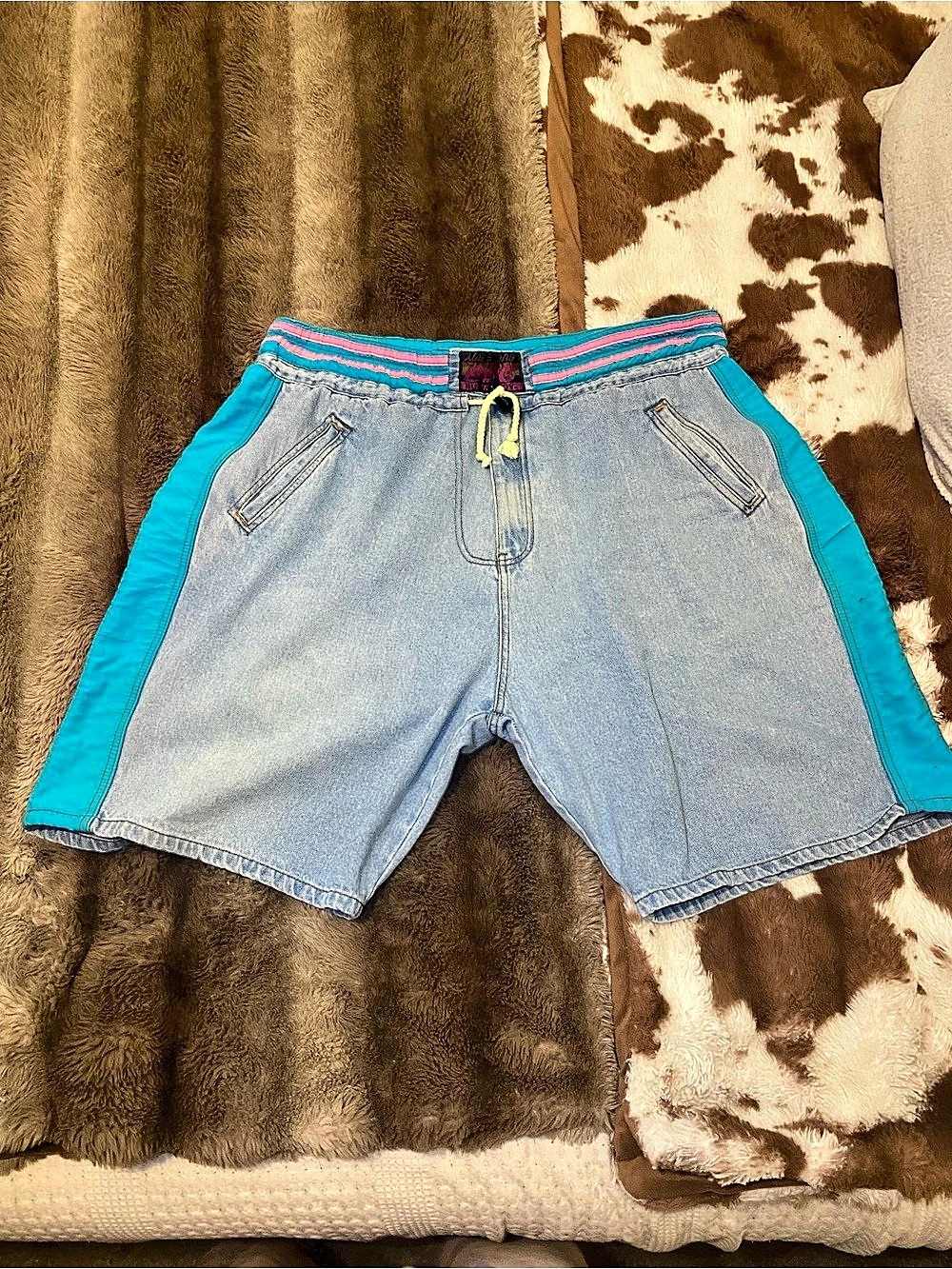 Vintage Bugle Boy Basic Jeans Color Block Denim Shorts